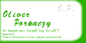 oliver porpaczy business card